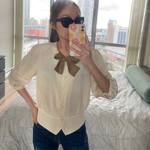 Vintage creamy blouse XS/S made in Japan